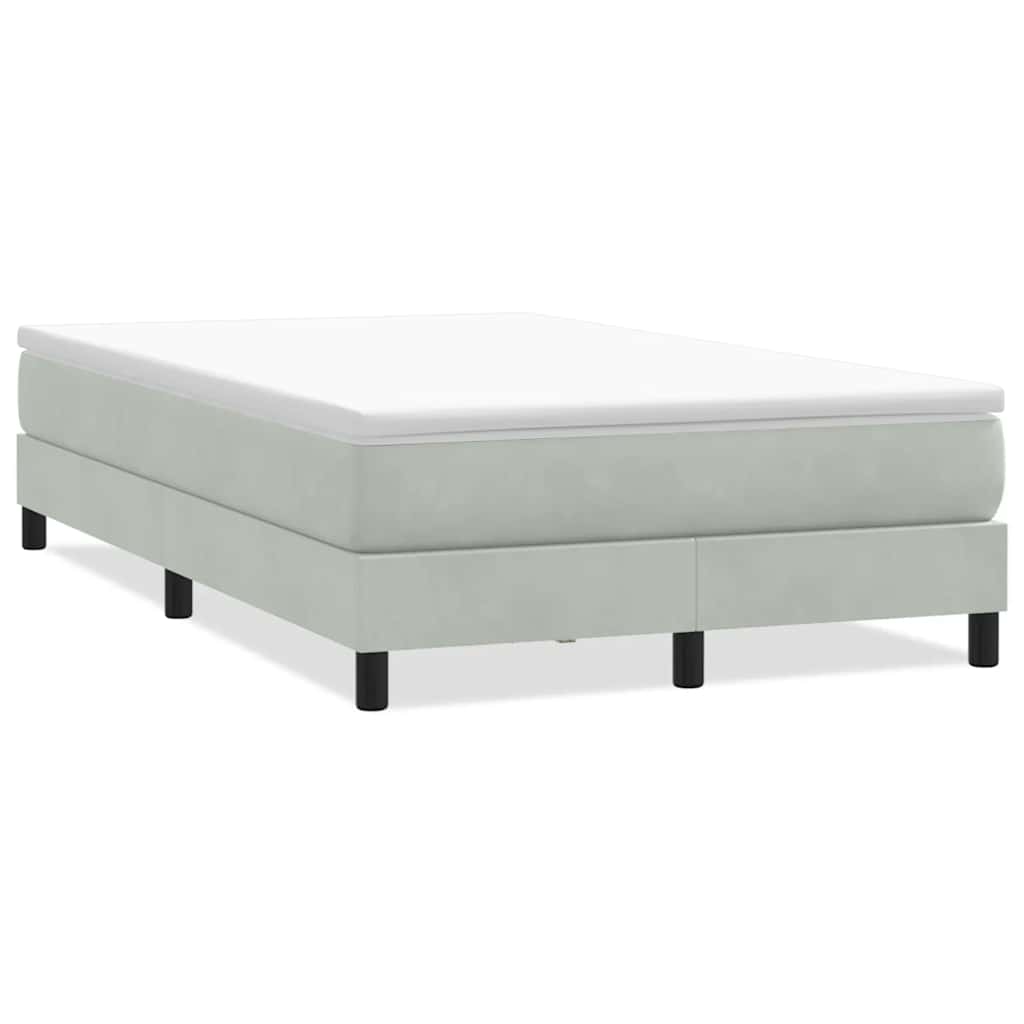 vidaXL Boxspring zonder matras fluweel lichtgrijs 120x210 cm grijs, foto 3