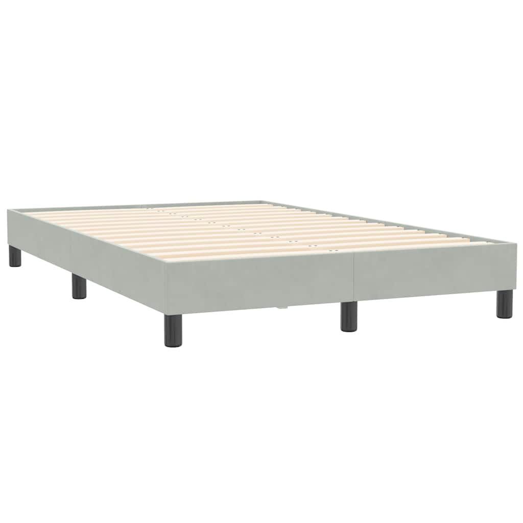 vidaXL Boxspring zonder matras fluweel lichtgrijs 120x210 cm afbeelding