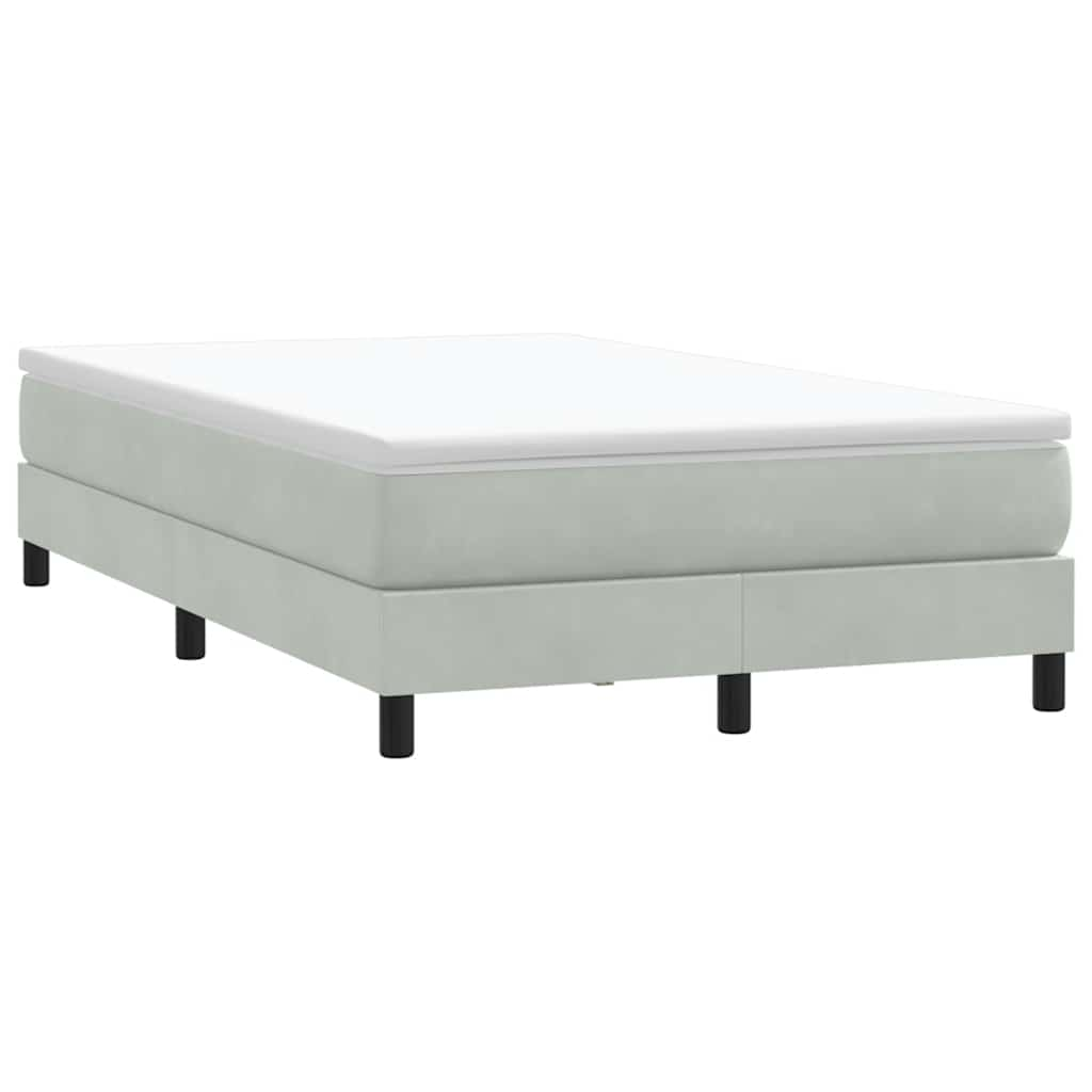 vidaXL Boxspringbett ohne Matratze Hellgrau 120x210 cm Samt