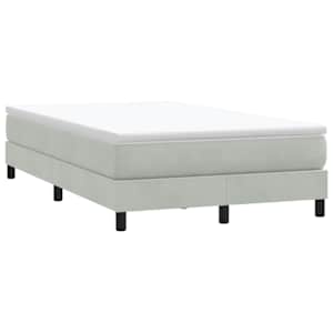 Postel Box Spring bez matrace světle šedá 120x210 cm samet - obrázek 1