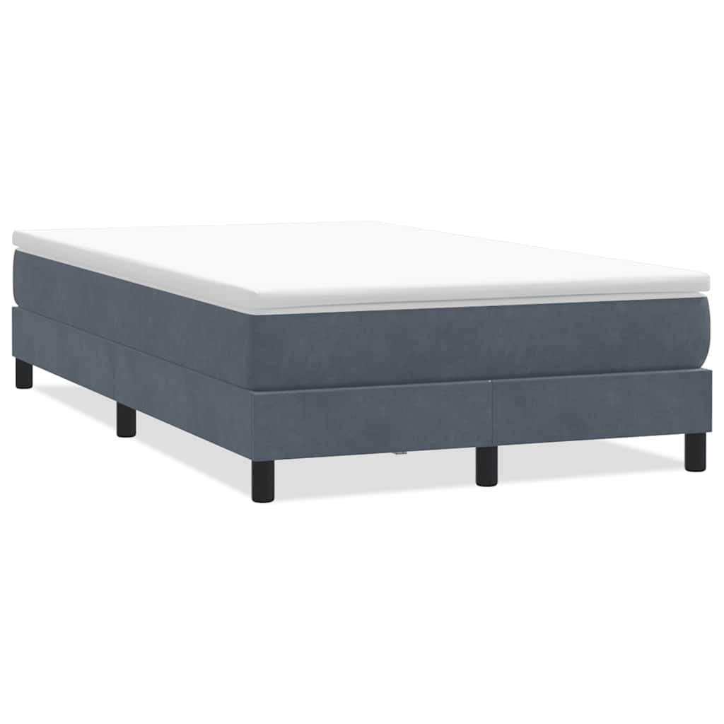 vidaXL Box spring postelja brez vzmetnico temno siva 120x210 cm žamet