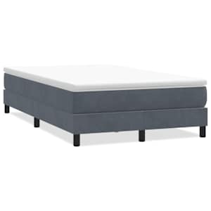 Postel Box Spring bez matrace tmavě šedá 120x210 cm samet - obrázek 2