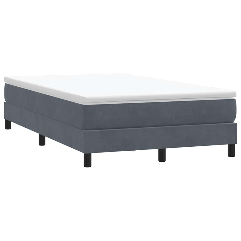 vidaXL Boxspringbett ohne Matratze Dunkelgrau 120x210 cm Samt