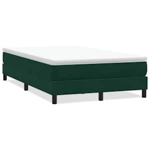 Postel Box Spring bez matrace tmavě zelená 120x210 cm samet - obrázek 2