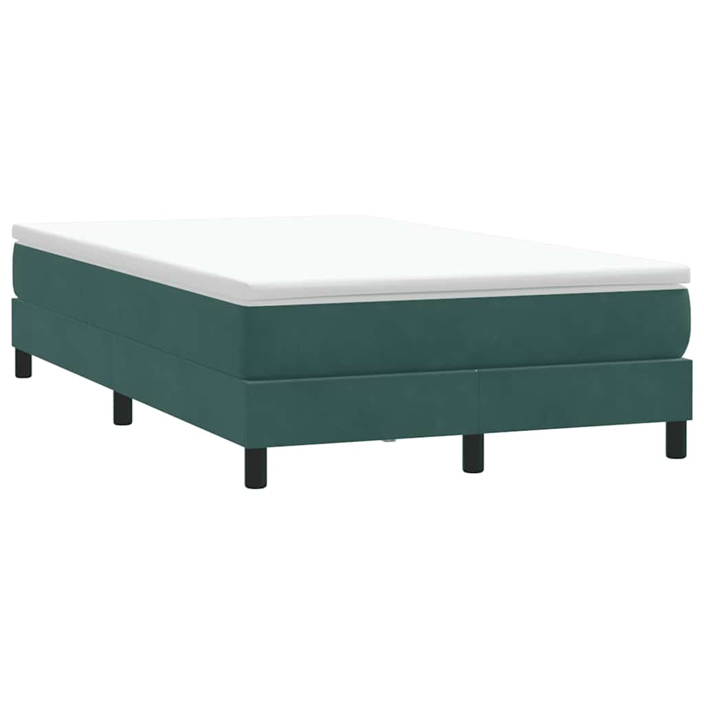 vidaXL Boxspringbett ohne Matratze Dunkelgrün 120x210 cm Samt