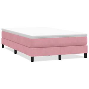 Postel Box Spring bez matrace růžová 120x210 cm samet - obrázek 2