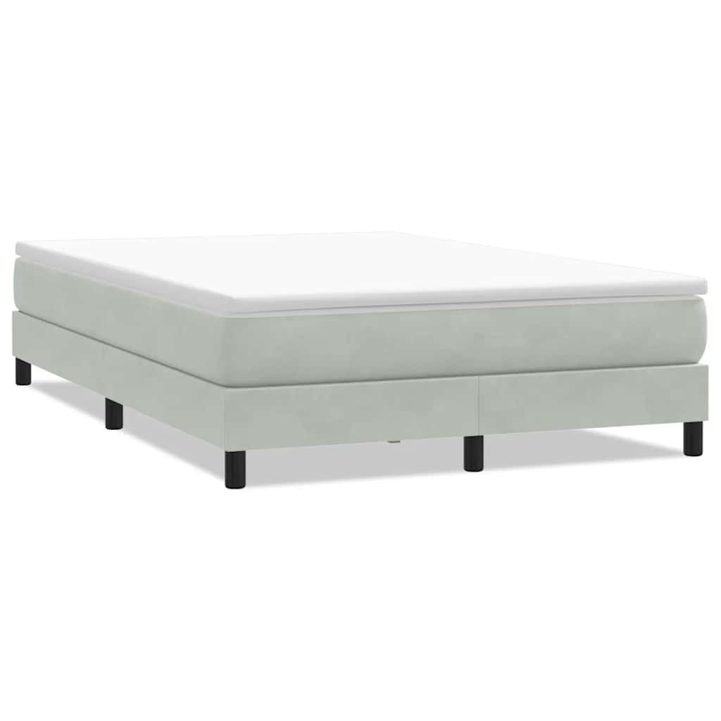 vidaXL Postel Box Spring bez matrace světle šedá 140x210 cm samet