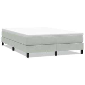 Postel Box Spring bez matrace světle šedá 140x210 cm samet - obrázek 2