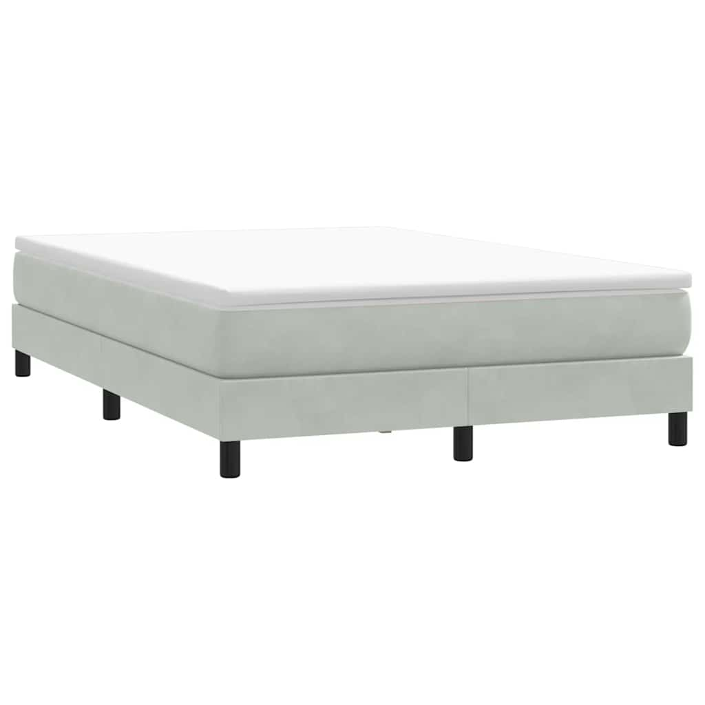 vidaXL Boxspringbett ohne Matratze Hellgrau 140x210 cm Samt