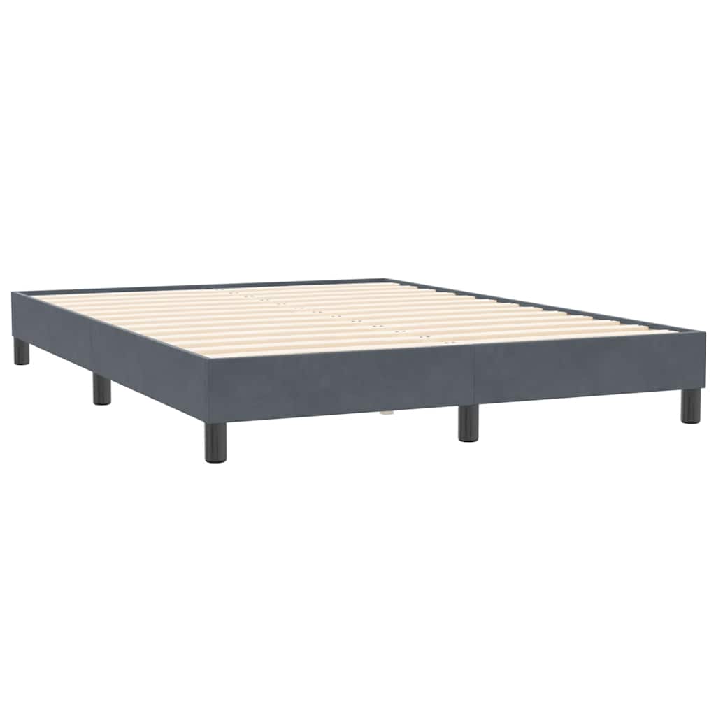 vidaXL Boxspring zonder matras fluweel donkergrijs 140x210 cm afbeelding