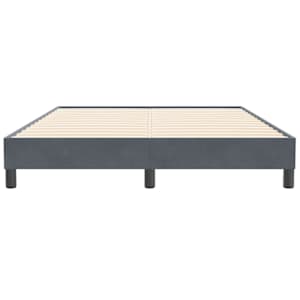 Postel Box Spring bez matrace tmavě šedá 140x210 cm samet - obrázek 5