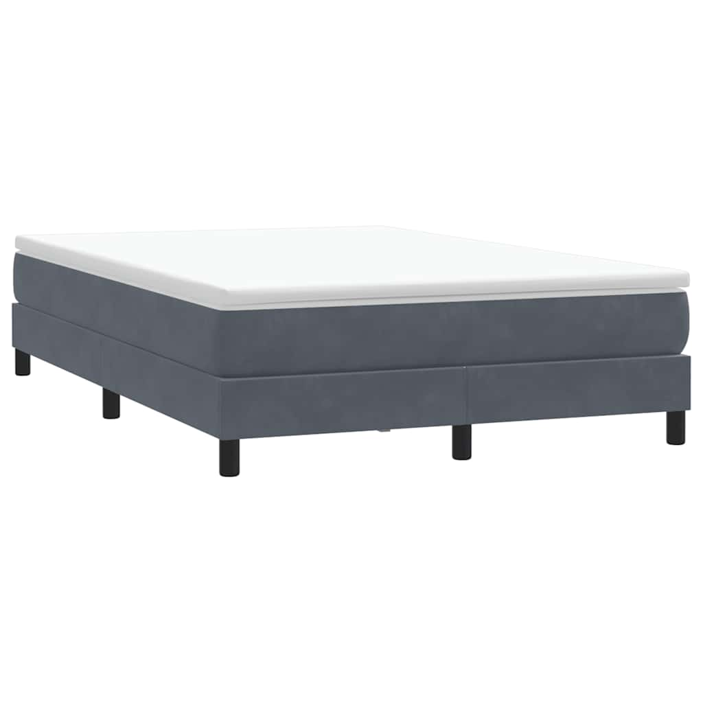 vidaXL Boxspringbett ohne Matratze Dunkelgrau 140x210 cm Samt