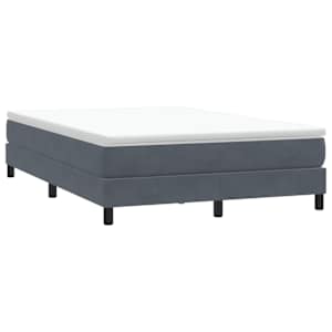 Postel Box Spring bez matrace tmavě šedá 140x210 cm samet - obrázek 1