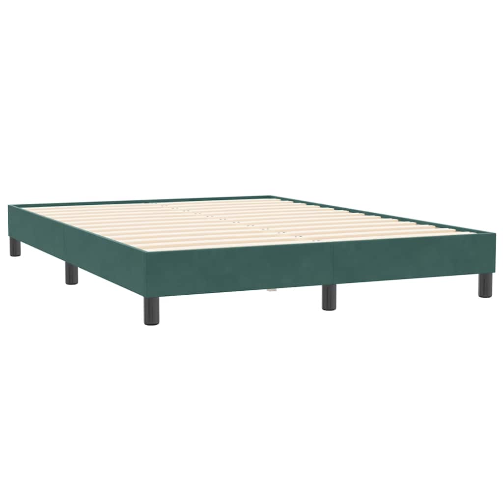vidaXL Boxspring zonder matras fluweel donkergroen 140x210 cm afbeelding
