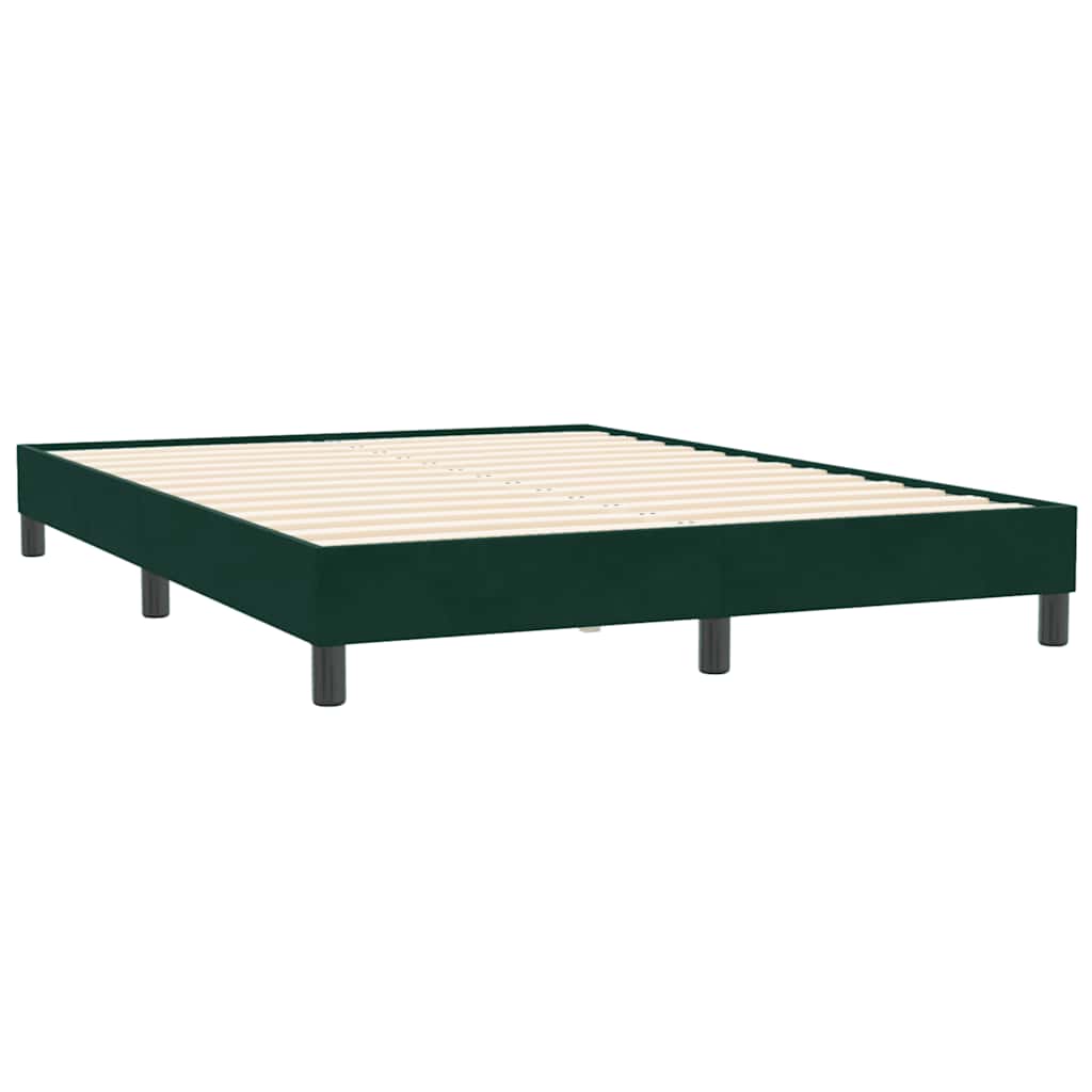vidaXL Boxspring zonder matras fluweel donkergroen 140x210 cm groen, foto 4