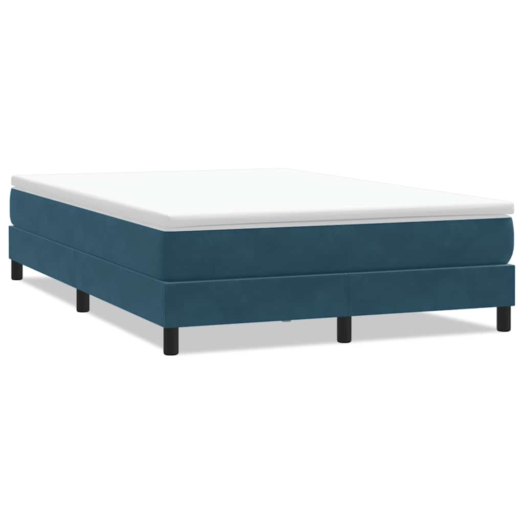 vidaXL Boxspring zonder matras fluweel donkerblauw 140x210 cm blauw, foto 3