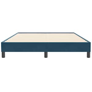 Postel Box Spring bez matrace tmavě modrá 140x210 cm samet - obrázek 5