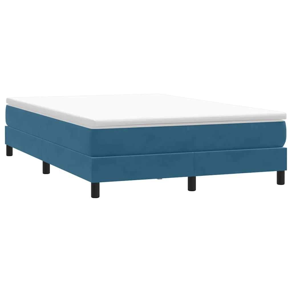 vidaXL Boxspringbett ohne Matratze Dunkelblau 140x210 cm Samt