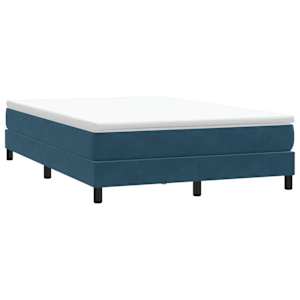 Postel Box Spring bez matrace tmavě modrá 140x210 cm samet - obrázek 1