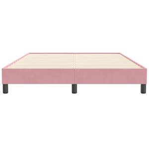 Postel Box Spring bez matrace růžová 140x210 cm samet - obrázek 5
