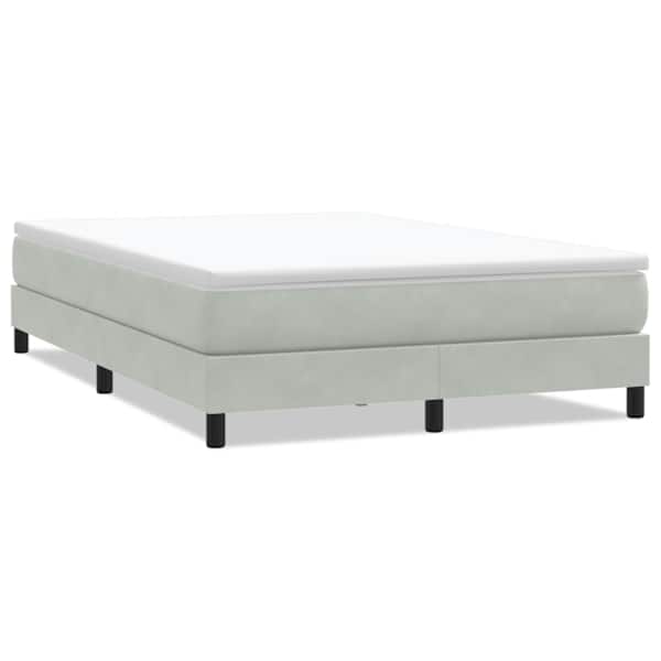 vidaXL Box Vedruvoodi ilma madratsita Helehall 160x210 cm samet