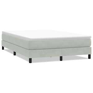 Postel Box Spring bez matrace světle šedá 160x210 cm samet - obrázek 2