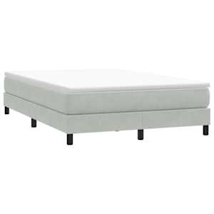 Postel Box Spring bez matrace světle šedá 160x210 cm samet - obrázek 1