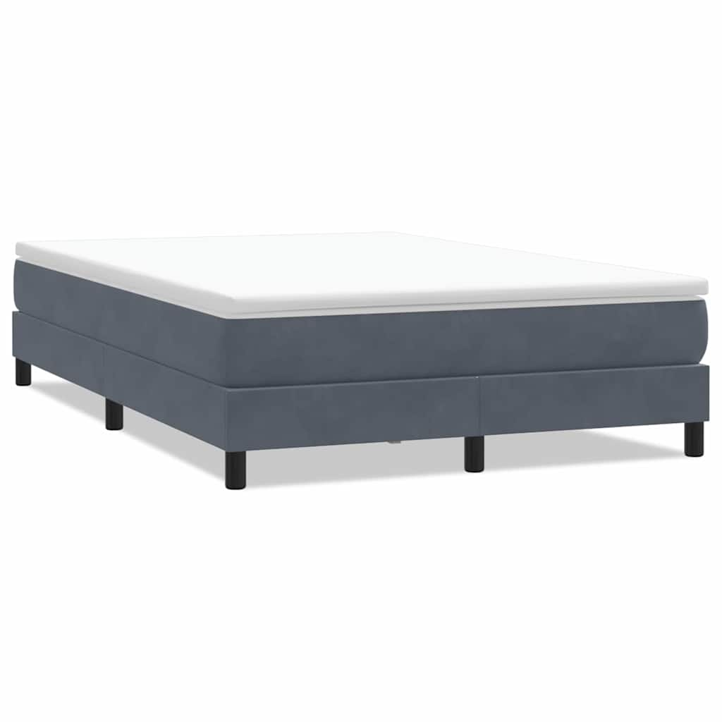 vidaXL Box spring posteljni brez vzmetnico temno siv 160x210 cm žamet