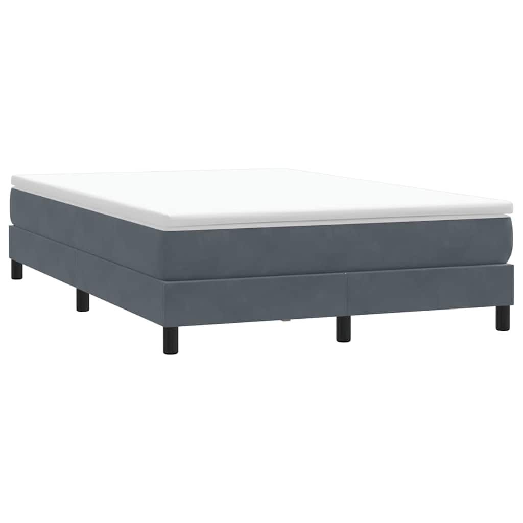 vidaXL Boxspringbett ohne Matratze Dunkelgrau 160x210 cm Samt