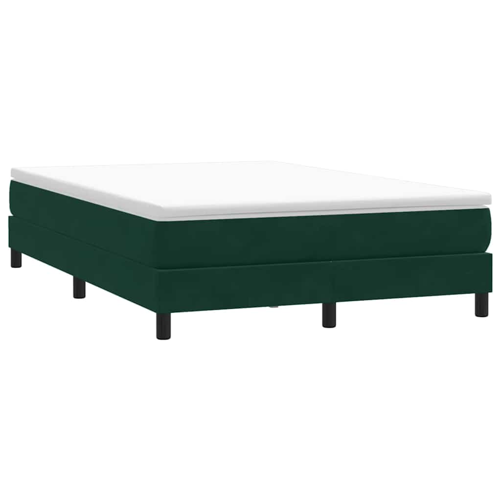 vidaXL Boxspringbett ohne Matratze Dunkelgrün 160x210 cm Samt