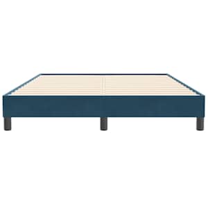 Postel Box Spring bez matrace tmavě modrá 160x210 cm samet - obrázek 5