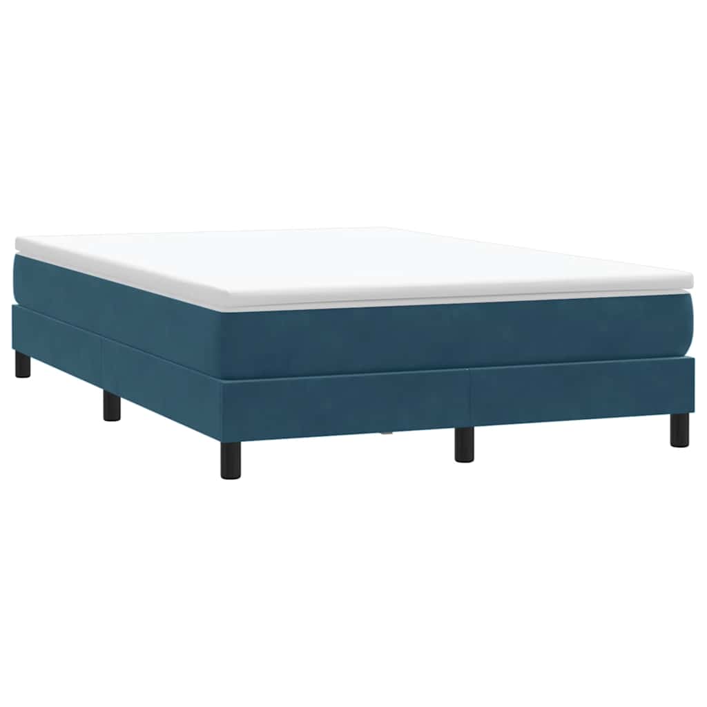vidaXL Ramsäng utan madrass mörkblå 160x210 cm sammet
