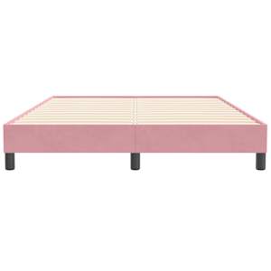 Postel Box Spring bez matrace růžová 160x210 cm samet - obrázek 5