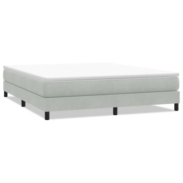vidaXL Box Vedruvoodi ilma madratsita Helehall 180x210 cm samet