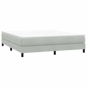Box spring postelja brez vzmetnico svetlo siva 180x210 cm žamet
