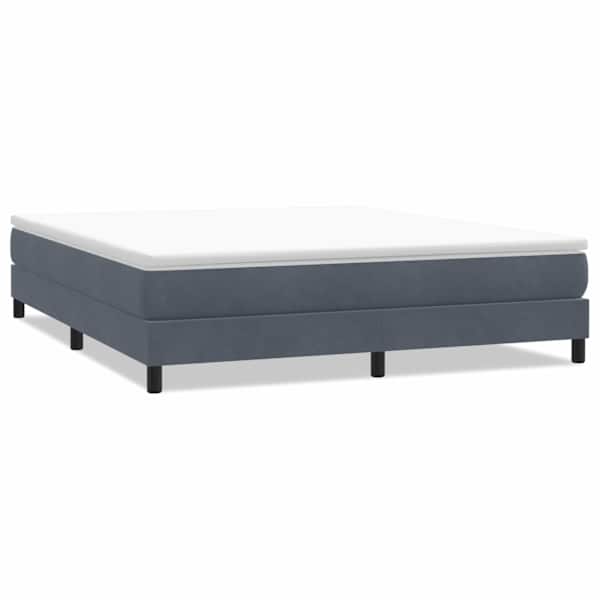 vidaXL Box Vedruvoodi ilma Madratsita Tumehall 180x210 cm samet