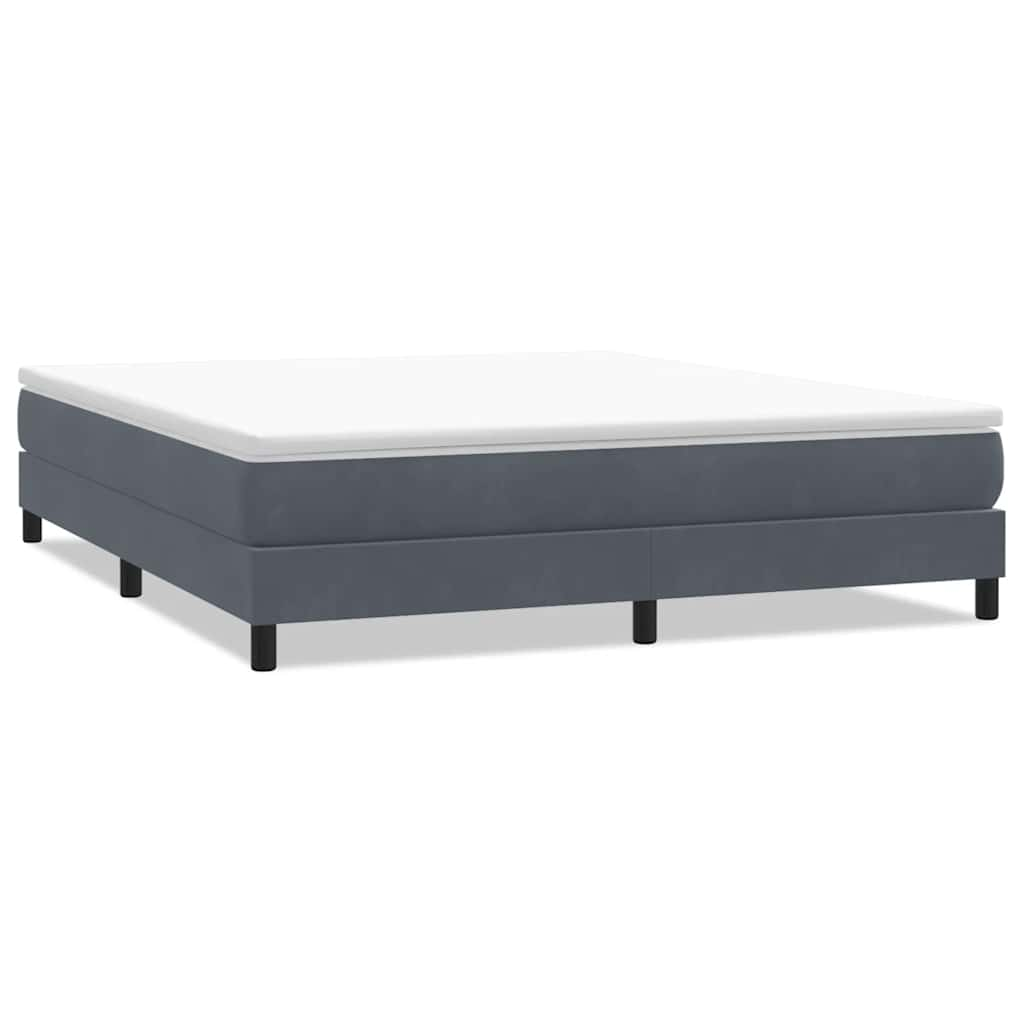 vidaXL Box spring postelja brez vzmetnico temno siva 180x210 cm žamet