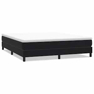 Postel Box Spring bez matrace černá 180x210 cm samet - obrázek 2
