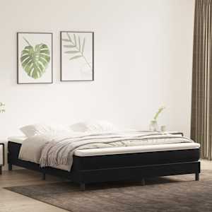 Postel Box Spring bez matrace černá 180x210 cm samet - obrázek 4