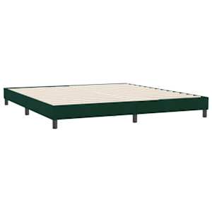 Postel Box Spring bez matrace tmavě zelená 180x210 cm samet - obrázek 3