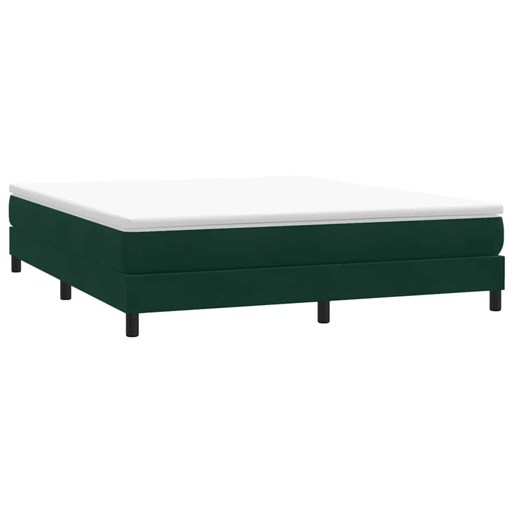 vidaXL Boxspringbett ohne Matratze Dunkelgrün 180x210 cm Samt