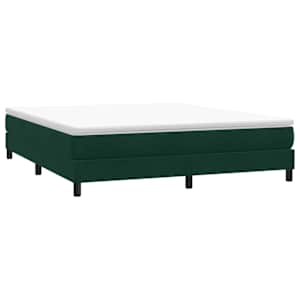 Postel Box Spring bez matrace tmavě zelená 180x210 cm samet - obrázek 1