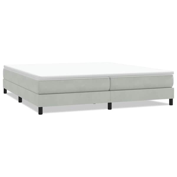 vidaXL Box Vedruvoodi ilma madratsita Helehall 200x210 cm samet