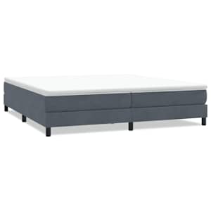 Postel Box Spring bez matrace tmavě šedá 200x210 cm samet - obrázek 2