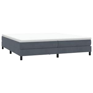 Postel Box Spring bez matrace tmavě šedá 200x210 cm samet - obrázek 3