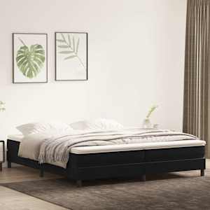 Postel Box Spring bez matrace černá 200x210 cm samet - obrázek 1
