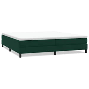Postel Box Spring bez matrace tmavě zelená 200x210 cm samet - obrázek 2