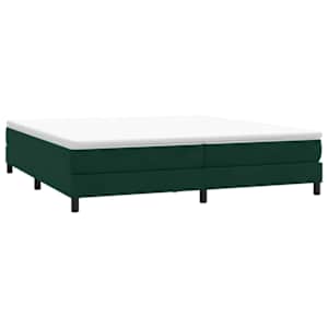 Postel Box Spring bez matrace tmavě zelená 200x210 cm samet - obrázek 3