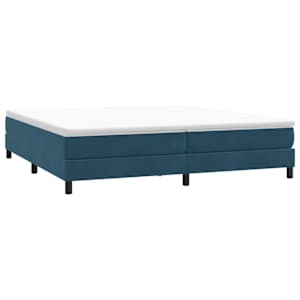 Postel Box Spring bez matrace tmavě modrá 200x210 cm samet - obrázek 3