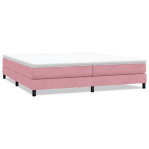 Postel Box Spring bez matrace růžová 200x210 cm samet - obrázek 2